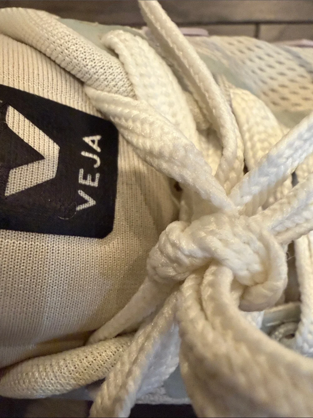 Veja Women’s Cream Sneakers with Pastel Pink, Mint & Peach Accents